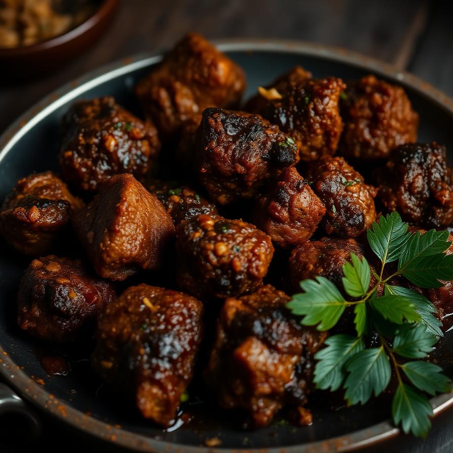 Meat fried with Mix Pro masala
